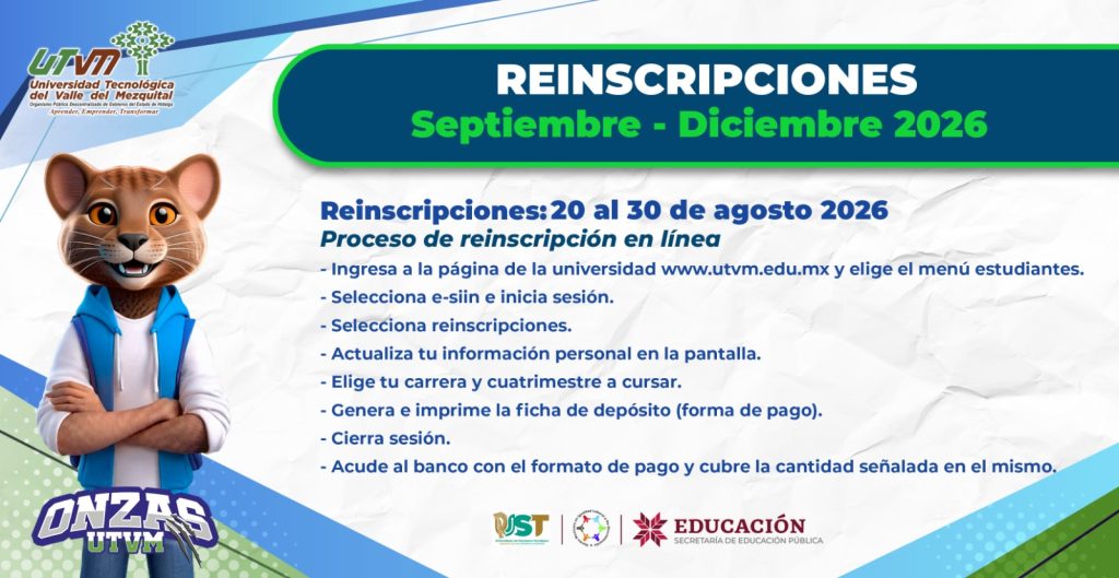 Reinscripciones septiembre - diciembre 2026